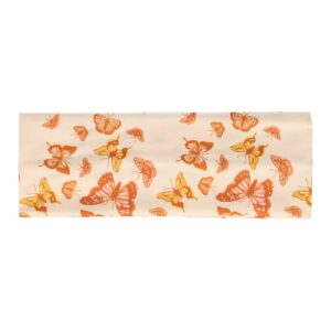 Haarband Stof 8cm - Vlinder Print - Creme Bruin Geel