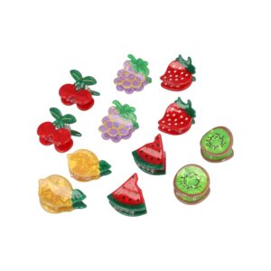 Haarspeld Haarklemmen 3cm – Fruit Figuurtjes – Paars Geel Groen Rood – Set van 12