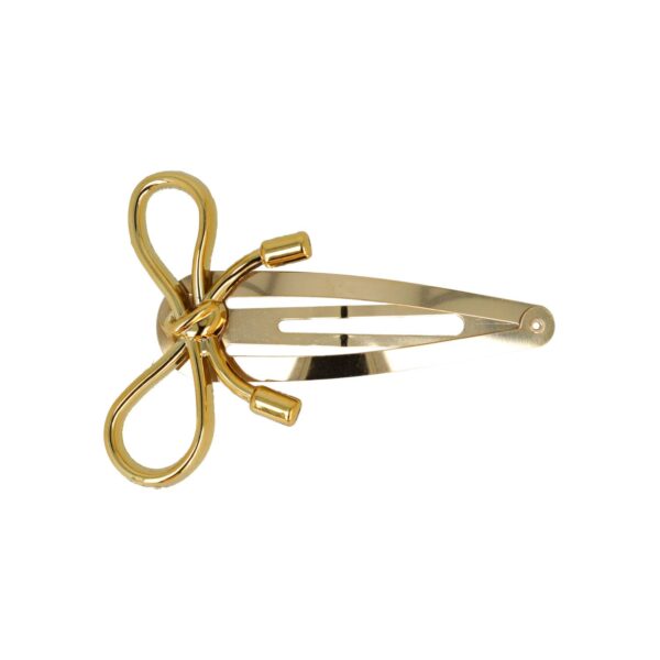 klikklak strik 7cm goud_1 Haarspeld Klikklak 7cm - Strik - Metaal Kunststof - Goud