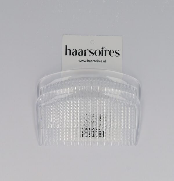 opsteekkammen transparant_2a Haarspeld Sierkam Opsteekkammen 9cm - Basic – Fijne Tand - Transparant - Set van 2