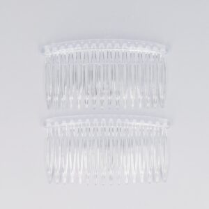 recht trans_1a Haarspeld Sierkam Opsteekkammen 8cm – Basic – Grove Tand – Transparant – Set van 2