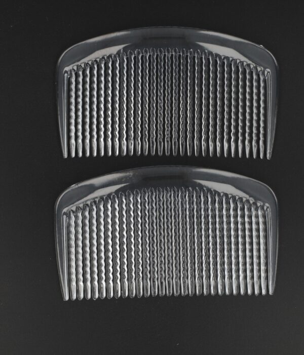 set transparant haarkammen_1a Haarspeld Sierkam Opsteekkammen 9cm - Basic – Fijne Tand - Transparant - Set van 2