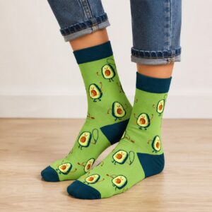 sokken-avocado-groen Sokken Katoen - Avocado Print - Groen - Maat 38-45