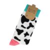 sokken dier plant fantasie_2 Sokken Katoen – Koeien Print – Wit Zwart Groen Roze – Maat 38-45