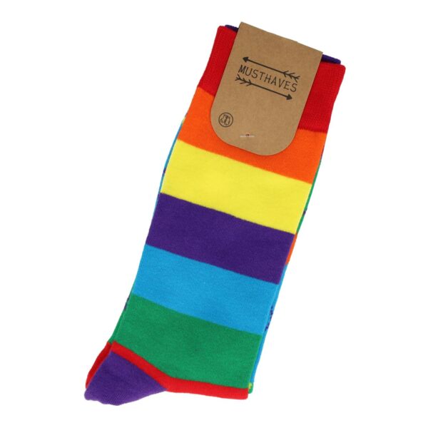 sokken dier plant fantasie_5 Sokken Katoen – Regenboog Streep Ruit Print – Groen Blauw Oranje Geel Paars Rood – Maat 38-45
