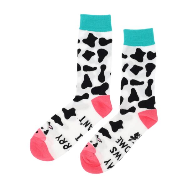 sokken dier plant fantasie_7 Sokken Katoen – Koeien Print – Wit Zwart Groen Roze – Maat 38-45
