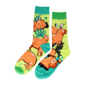 Sokken Katoen - Capybara Print - Groen Geel Bruin - Maat 38-45