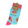 sokken foto donut volley dokter_2 Sokken Katoen – Donut Luiaard Print – Blauw Roze Bruin – Maat 38-45