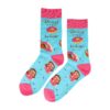 sokken foto donut volley dokter_6 Sokken Katoen – Donut Luiaard Print – Blauw Roze Bruin – Maat 38-45