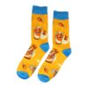 sokken funny print_12 Sokken Katoen - Kip Kluifjes Print - Oranje - Maat 38-45