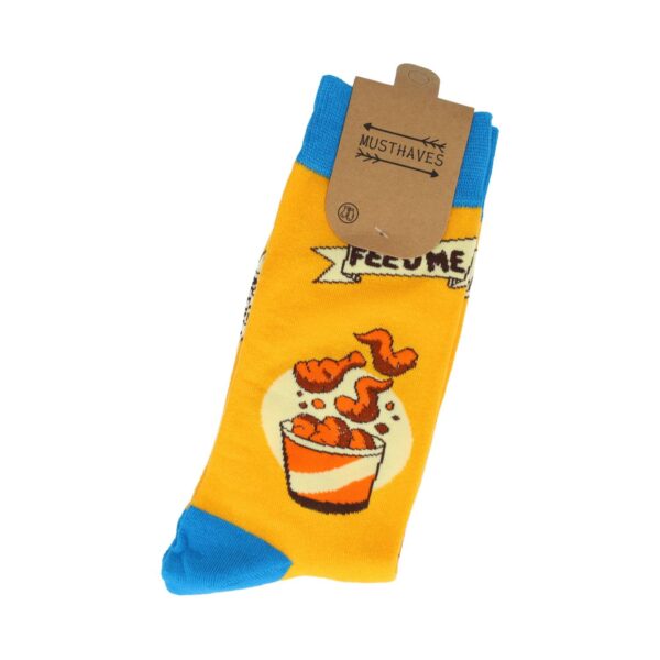sokken funny print_5 Sokken Katoen - Kip Kluifjes Print - Oranje - Maat 38-45