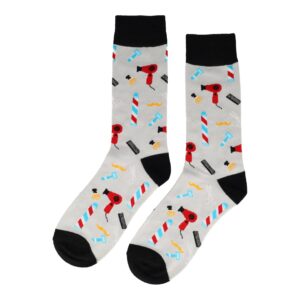 Sokken Katoen - Kapper Kapsalon Print - Grijs Zwart - Maat 38-45