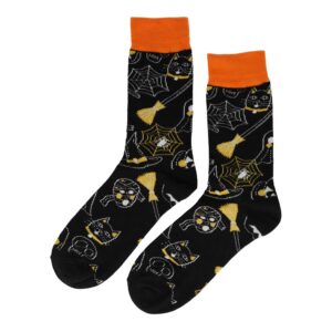 sokken horror_1 Sokken Katoen - Horror Halloween Print - Zwart Oranje - Maat 38-45
