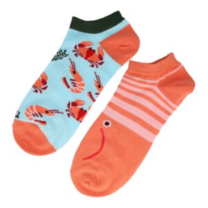 Sokken Enkelsokken Katoen – Gamba Krab Print – Oranje Blauw – Maat 38-45