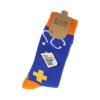 sokken medisch_4 Sokken Katoen – Ziekenhuis Medische Print – Blauw Oranje Geel Wit – Maat 38-45