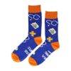 sokken medisch_5 Sokken Katoen – Ziekenhuis Medische Print – Blauw Oranje Geel Wit – Maat 38-45