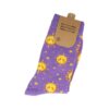 sokken patroon funny_2 Sokken Katoen - Zonnetjes Print - Paars Geel - Maat 36-43