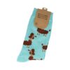 sokken print patroon_10 Sokken Katoen - Poedel Honden Print - Blauw Bruin - Maat 36-43