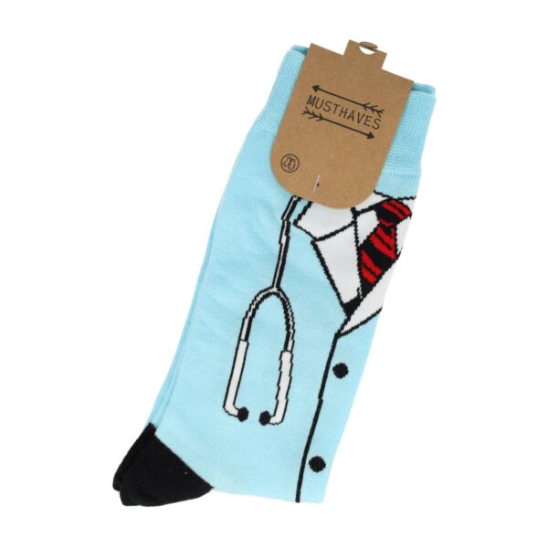 sokken print patroon_7 Sokken Katoen - Ziekenhuis Doktersjas Print - Blauw - Maat 38-45