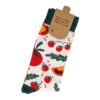 sokken print_2 Sokken Katoen - Tomaten Print - Rood Wit Groen - Maat 38-45