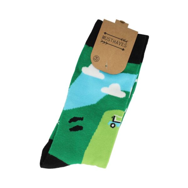 sokken varken golf game hart capibari_2 Sokken Katoen - Golfbaan Print - Groen Zwart - Maat 38-45