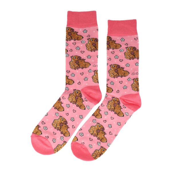 Sokken Katoen - Capybara Print - Roze Bruin - Maat 38-45