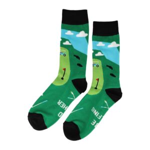 Sokken Katoen - Golfbaan Print - Groen Zwart - Maat 38-45