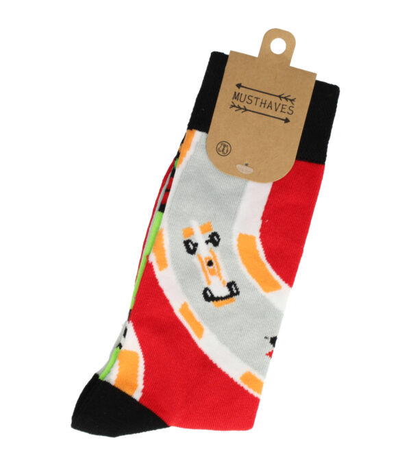 030-sokken_1 Sokken Katoen – Formule 1 Race Auto Print – Zwart Rood Blauw Groen – Maat 38-45