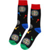24-funny_7 Sokken Katoen – Dart sport Print – Zwart Rood Blauw Groen – Maat 38-45