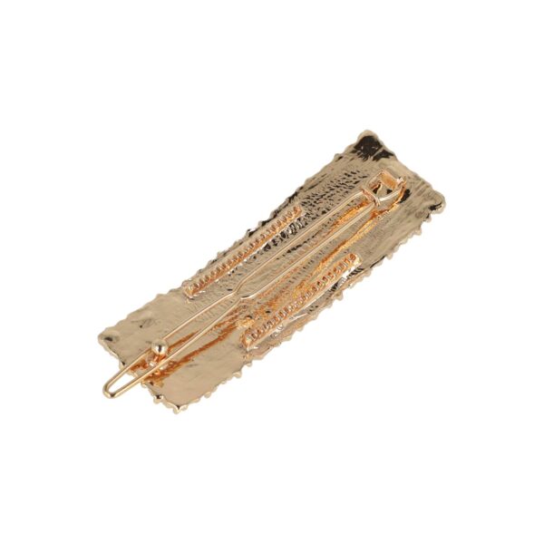 Haarclip geribbeld goud recht ovaal_10 Haarspeld Haarclip 7cm - Rechte Vorm - Geribbeld - Goud