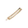 Haarclip geribbeld goud recht ovaal_12 Haarspeld Haarclip 7cm - Open Rechte Vorm - Geribbeld - Goud