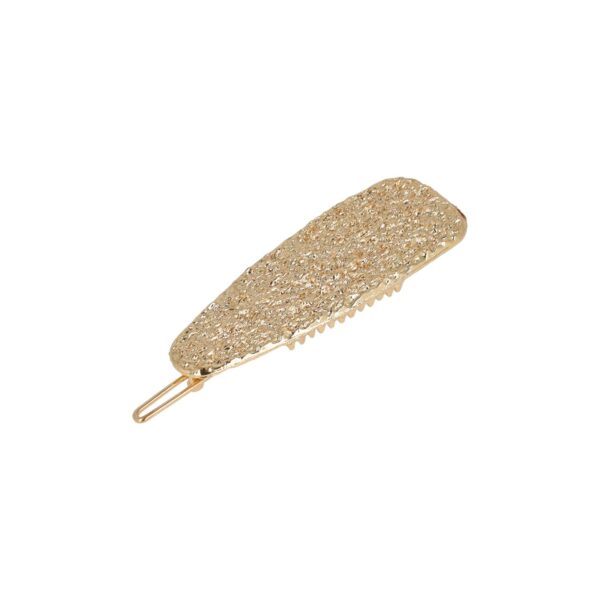 Haarclip geribbeld goud recht ovaal_8 Haarspeld Haarclip 6cm - Druppel Vorm - Geribbeld - Goud