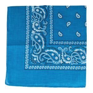 Haarband Bandana Zakdoek 55cm – Paisley Print – Katoen – Blauw