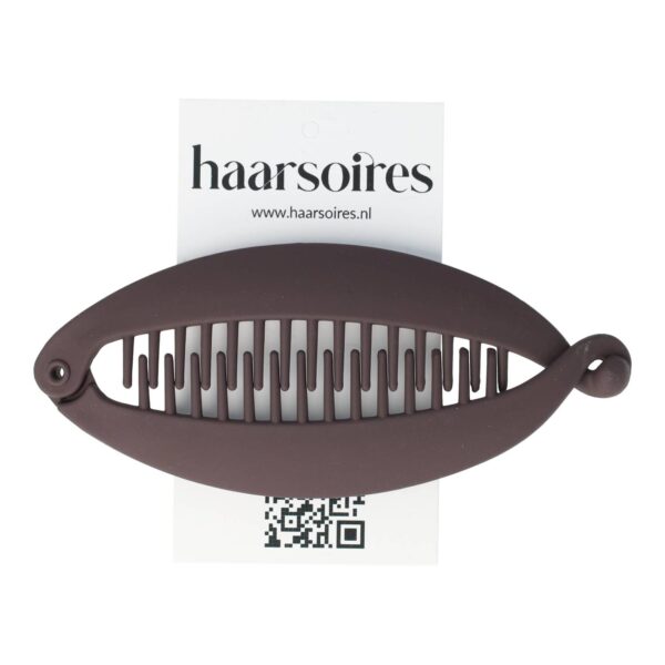 bannanenklem matte kleur_8 Haarspeld Bananenklem 14cm - Staartklem - Basic - Matte Kleur - Donkerbruin