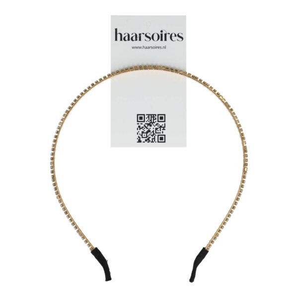 diadeem strass steentjes 1-rij 3-rij goud zilver_2 Haarband Diadeem 0,3cm – 1 Rij Strass Steentjes – Metaal – Goud