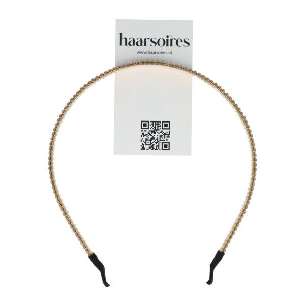 diadeem strass steentjes 1-rij 3-rij goud zilver_3 Haarband Diadeem 0,7cm – 3 Rijen Strass Steentjes – Metaal – Goud