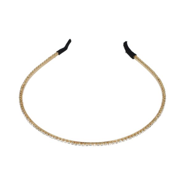 diadeem strass steentjes 1-rij 3-rij goud zilver_6 Haarband Diadeem 0,3cm – 1 Rij Strass Steentjes – Metaal – Goud