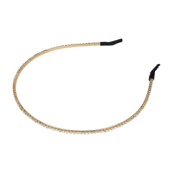 diadeem strass steentjes 1-rij 3-rij goud zilver_7 Haarband Diadeem 0,3cm – 1 Rij Strass Steentjes – Metaal – Goud