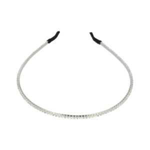 Haarband Diadeem 0,3cm – 1 Rij Strass Steentjes – Metaal – Zilver
