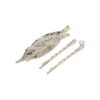 duckklem bladvorm goud zilver_6 Haarspeld Duckklem en Schuifspeldjes 7cm – Bladvorm en Strass Steentje – Zilver – Set van 3
