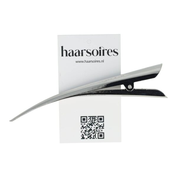 duckklem goud zilver_4 Haarspeld Duckklem 13cm – Basic – Glad – Metaal – Zilver