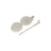 duckklem margriet bloem strass_10 Haarspeld Duckklem & Schuifspeldje 5cm – Margriet Bloemvorm – Strass Glitter Steentjes – Zilver – Set van 2
