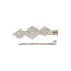 duckklem schuifje ruitvorm strass steentjes_4 Haarspeld Duckklem & Schuifspeldje 6cm – Ruitvorm – Strass Glitter Steentjes – Zilver – Set van 2