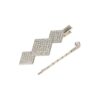 duckklem schuifje ruitvorm strass steentjes_6 Haarspeld Duckklem & Schuifspeldje 6cm – Ruitvorm – Strass Glitter Steentjes – Zilver – Set van 2
