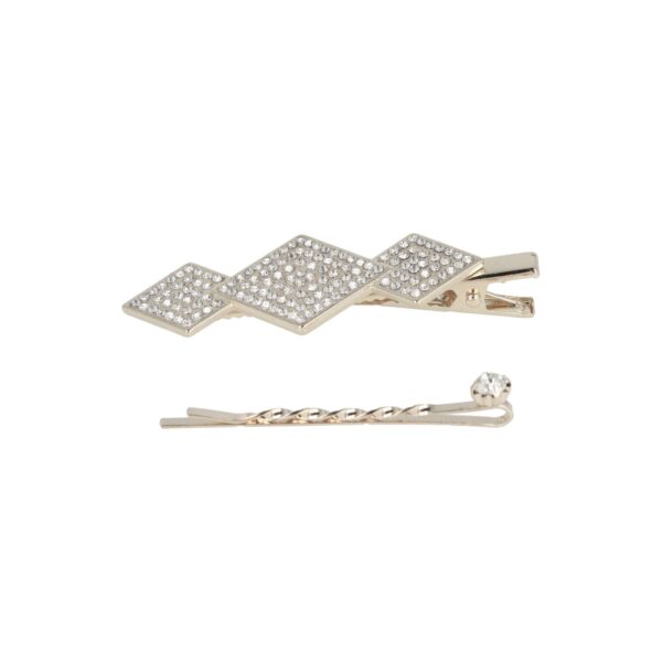 duckklem schuifje ruitvorm strass steentjes_8 Haarspeld Duckklem & Schuifspeldje 6cm – Ruitvorm – Strass Glitter Steentjes – Zilver – Set van 2
