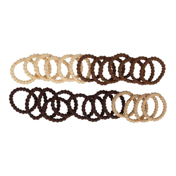 elastiekjes mini ribbel bruin_3 Haarelastiekjes Mini 2cm - Ribbel – Bruin Beige - Set van 25