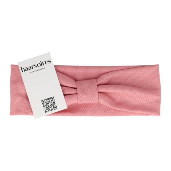 haarband knoop_10 Haarband Knoop 8cm – Effen Patroon – Jersey Stof – Roze