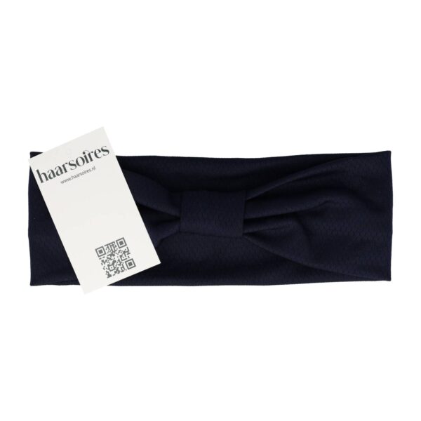 haarband knoop_4 Haarband Knoop 8cm – Effen Patroon – Jersey Stof – Donkerblauw