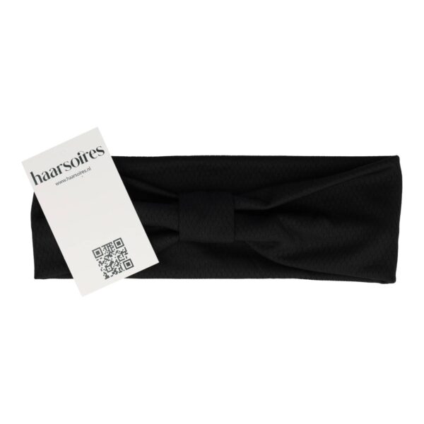 haarband knoop_6 Haarband Knoop 8cm – Effen Patroon – Jersey Stof – Zwart