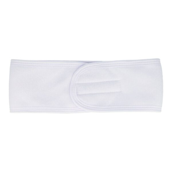 haarband make-up wit_1 Haarband Make-Up – Beauty hoofdband 8 cm – Verstelbaar met klittenband – Wit